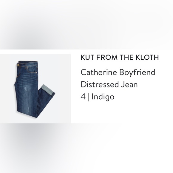 Kut from the Kloth Catherine Distressed Boyfriend Jeans, size 4, inseam 30.5” - Picture 1 of 6